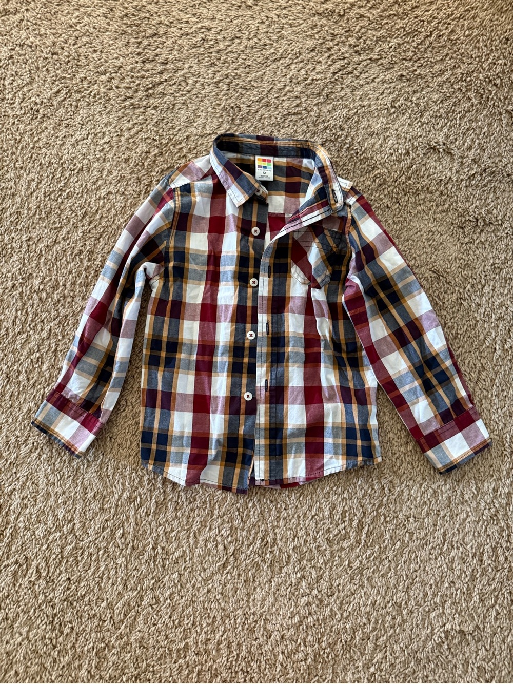 Kids boys Long-Sleeve Plaid Button-Up Shirt